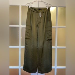 Madewell Green Satin Cargo Pants